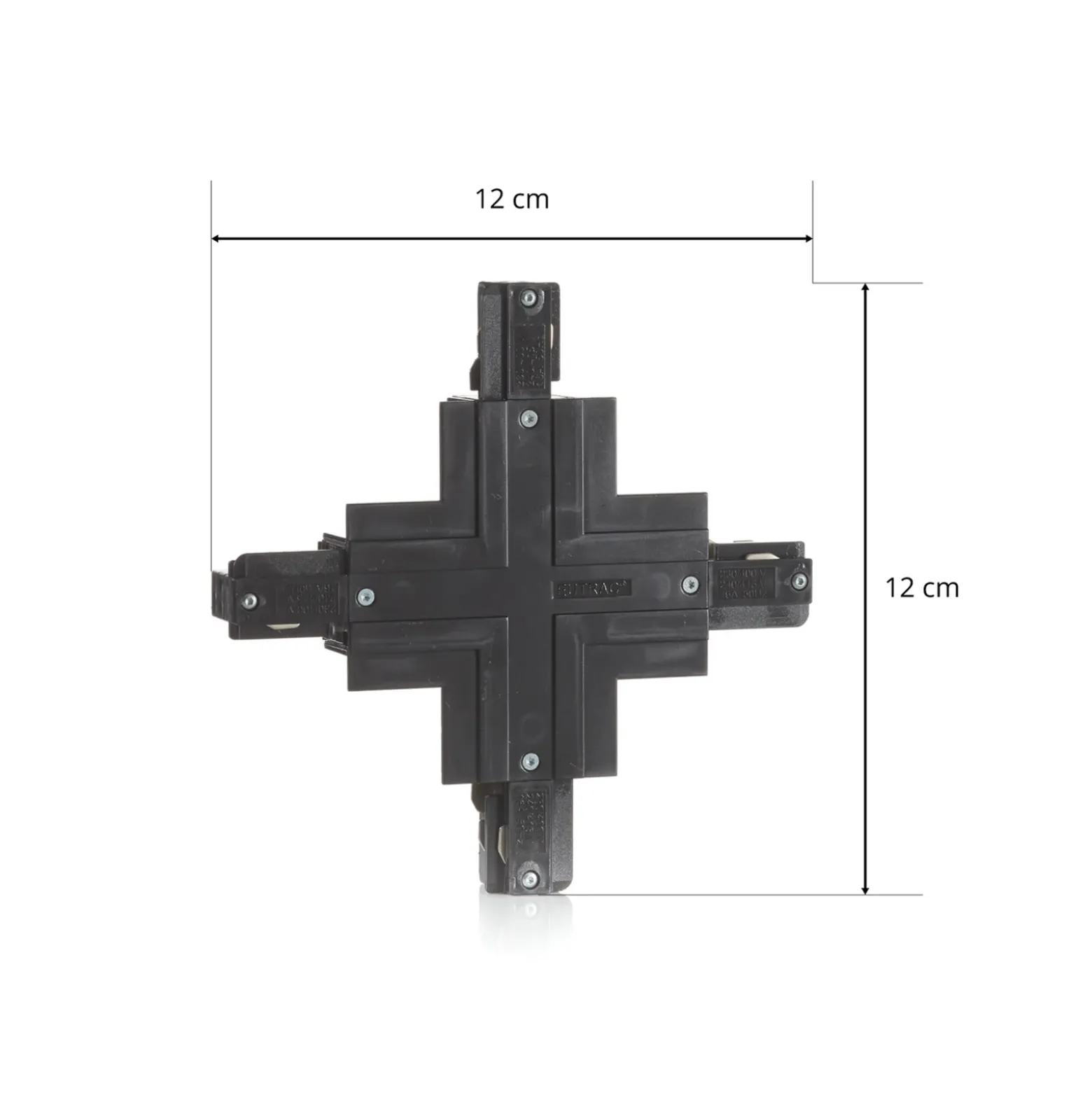 Conector Eutrac X Phase para carril empotrado, negro