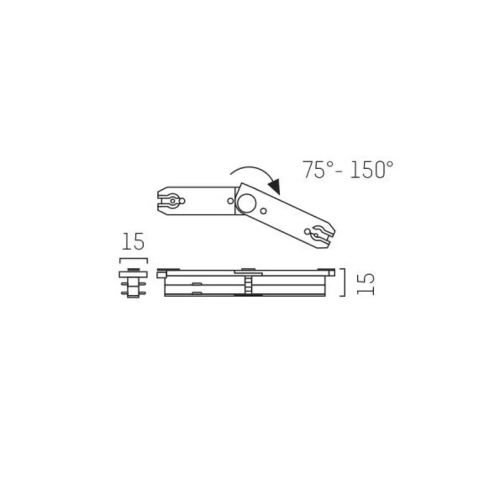 Conector flexible de riel bifásico Volare, 70-150°