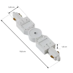 Conector Lindby Linaro, blanco, ajustable, 1 fase