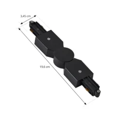 Conector Lindby Linaro, negro, ajustable, 1 fase