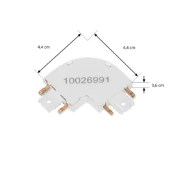 Conector Lindby L Lumaro, blanco, 90°, redondeado