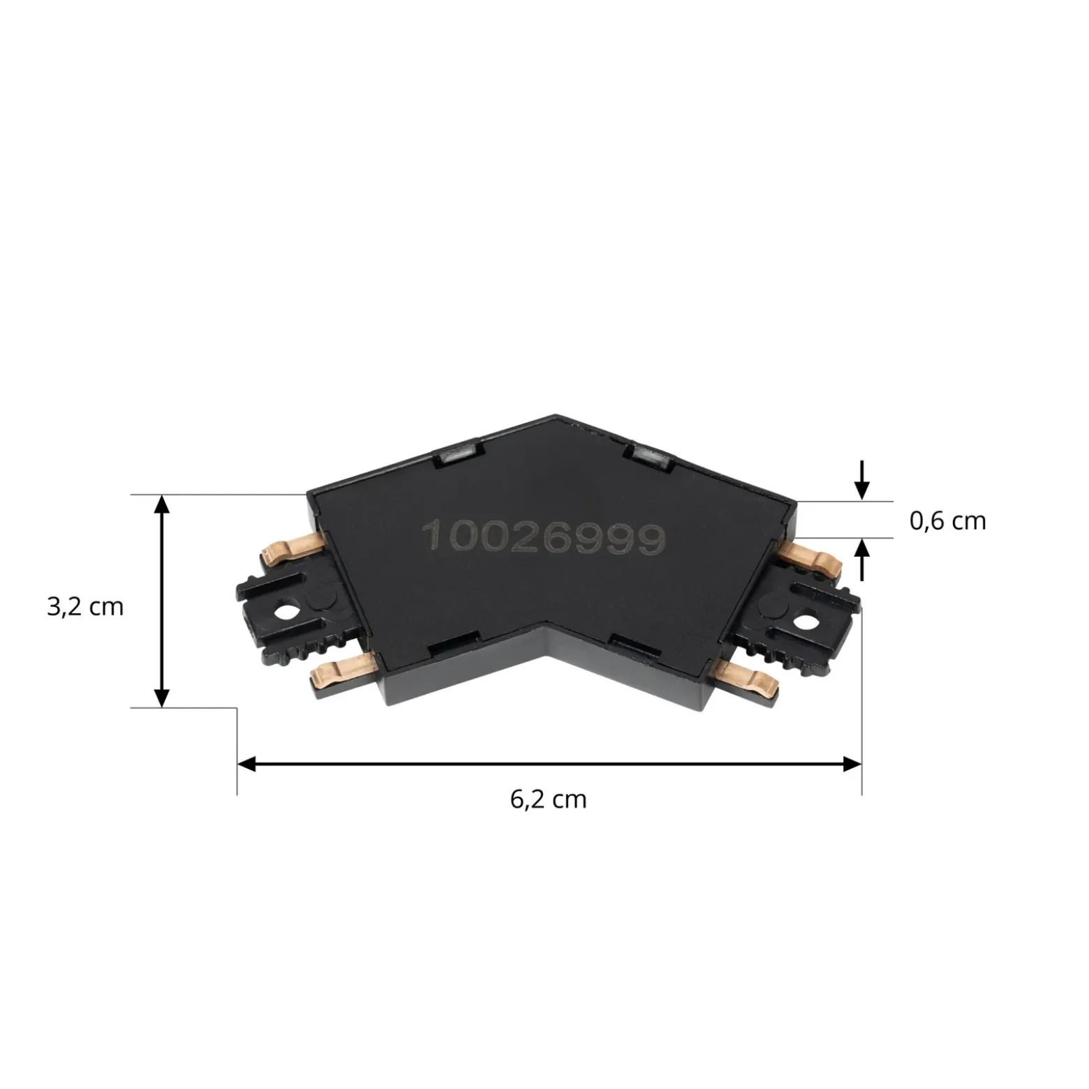 Conector Lindby Lumaro, negro, 135°, plástico
