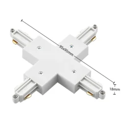 Conector Lindby X Linaro, blanco, sistema de riel monofásico