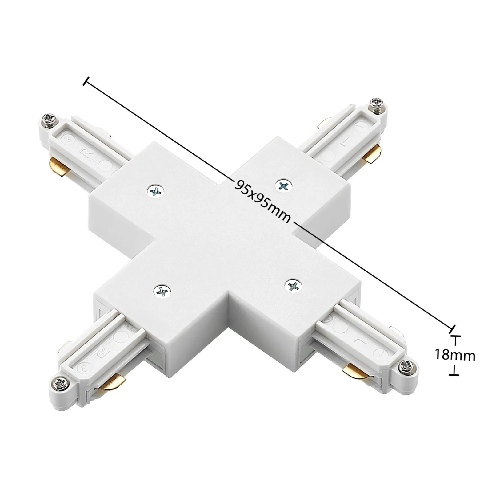 Conector Lindby X Linaro, blanco, sistema de riel monofásico