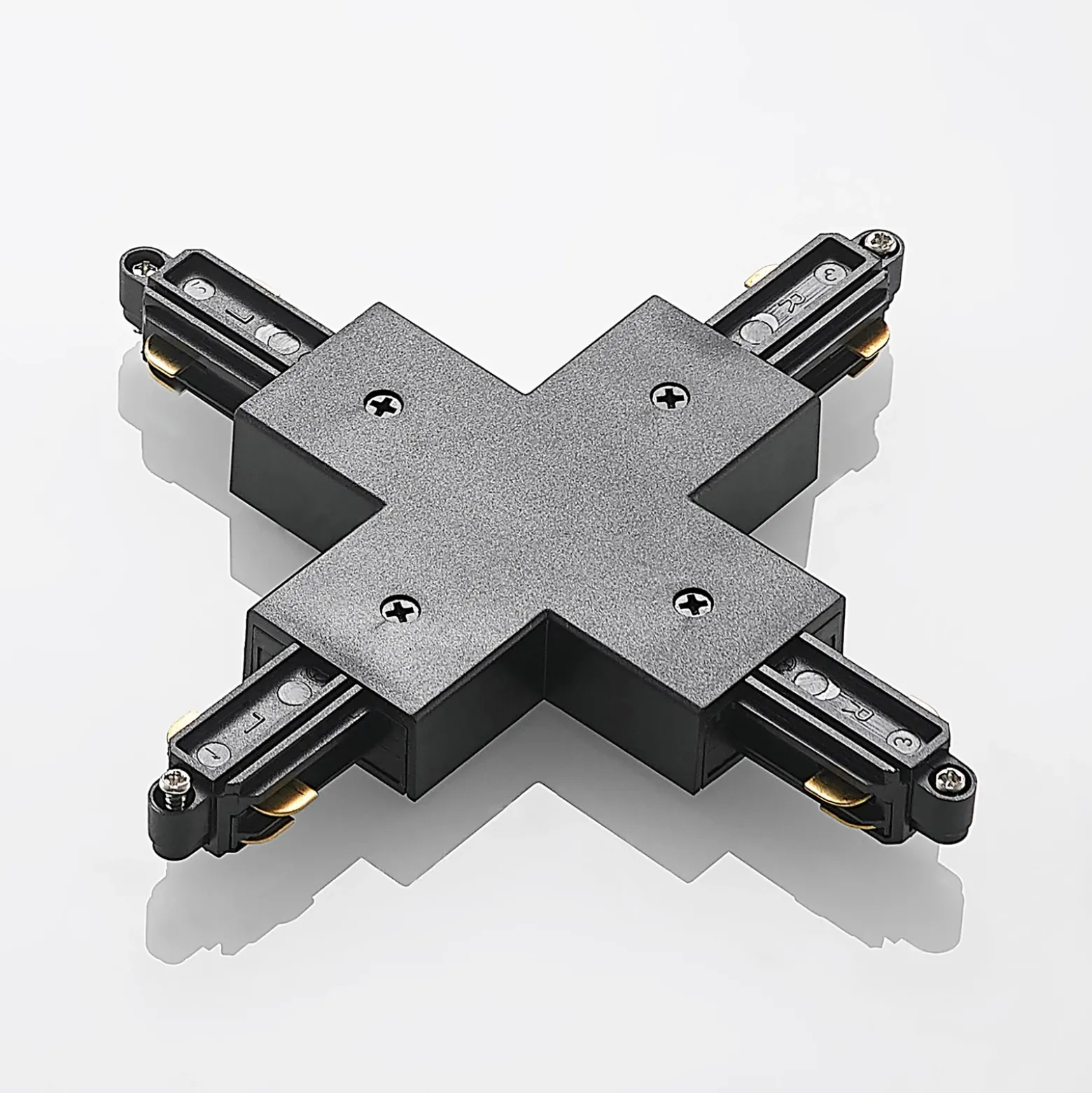 Conector Lindby X Linaro, negro, sistema de riel monofásico