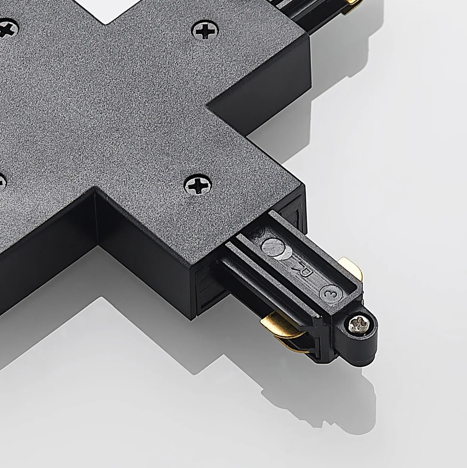 Conector Lindby X Linaro, negro, sistema de riel monofásico
