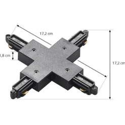 Conector Lindby X Linaro, negro, sistema de riel monofásico