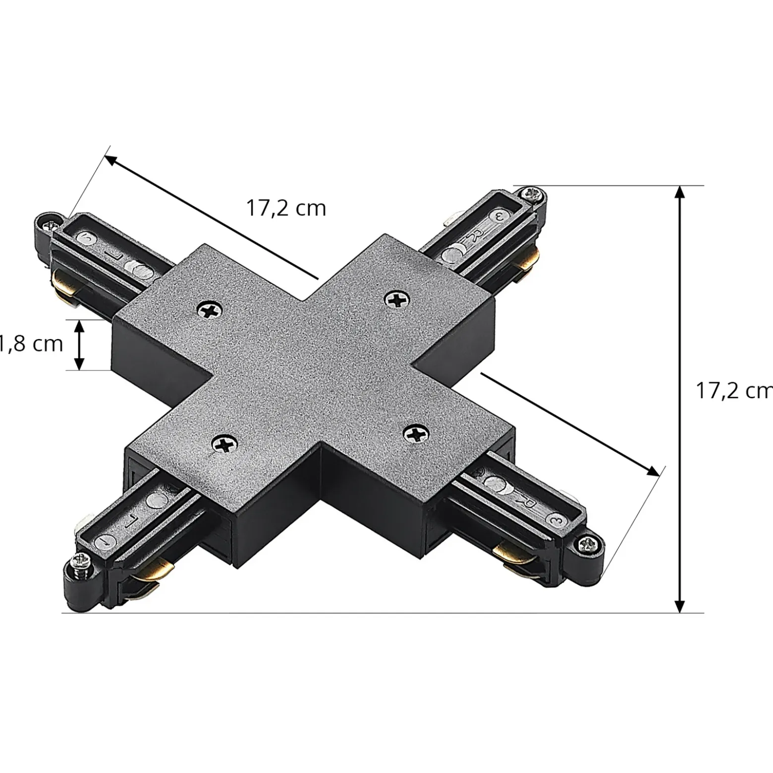 Conector Lindby X Linaro, negro, sistema de riel monofásico