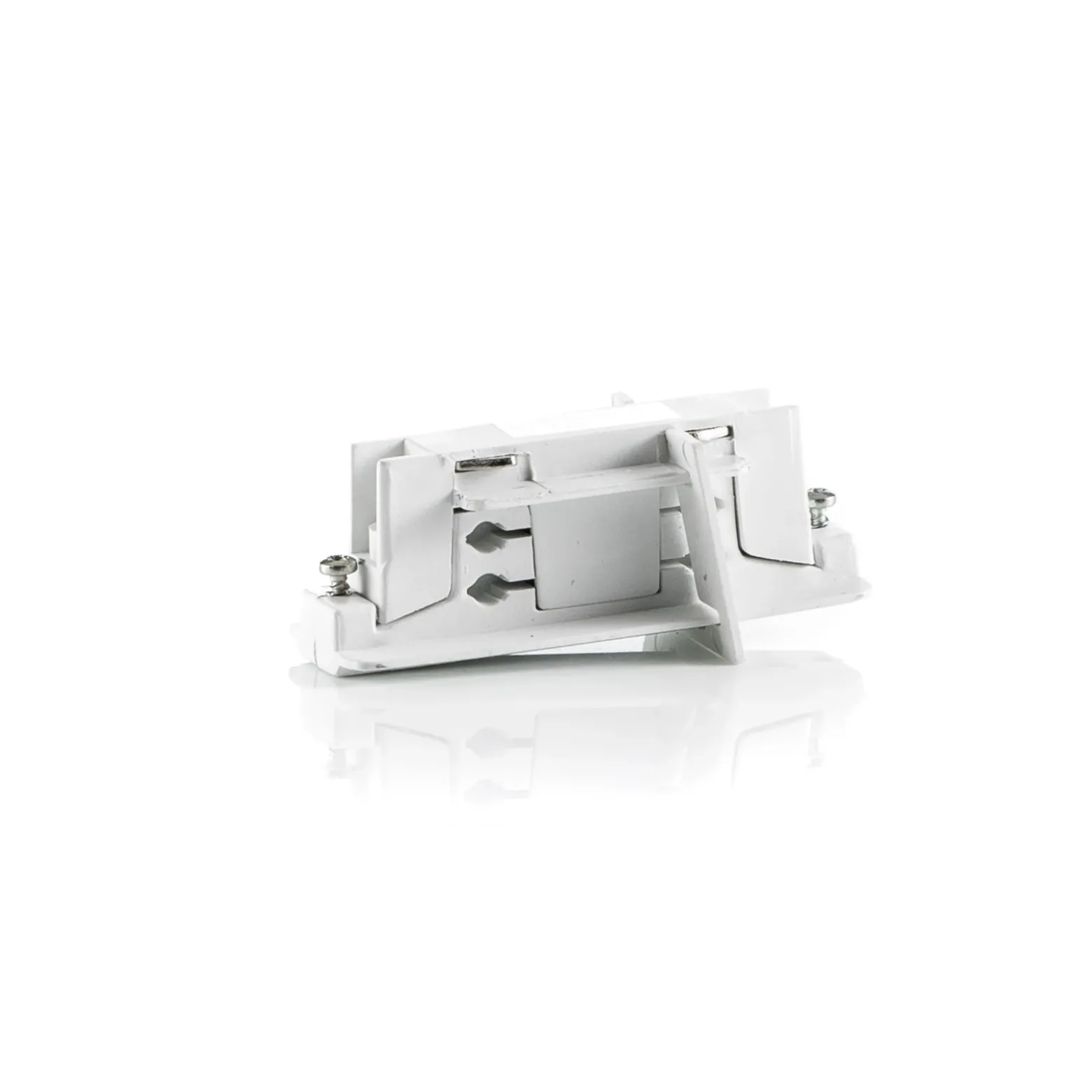 Conector longitudinal Ivela riel trifásico LKM, blanco