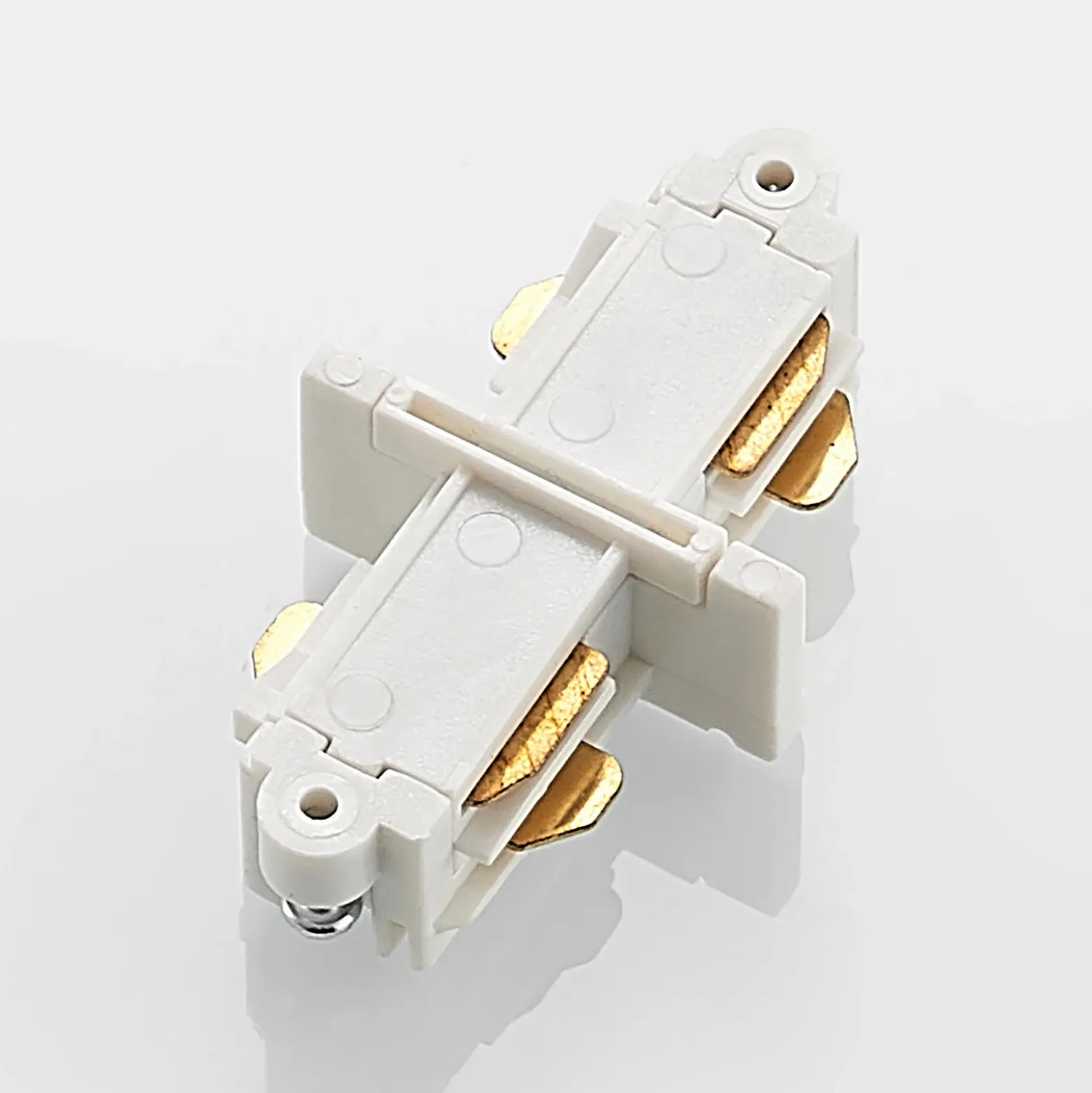 Conector longitudinal Lindby Linaro, blanco, sistema de riel monofásico