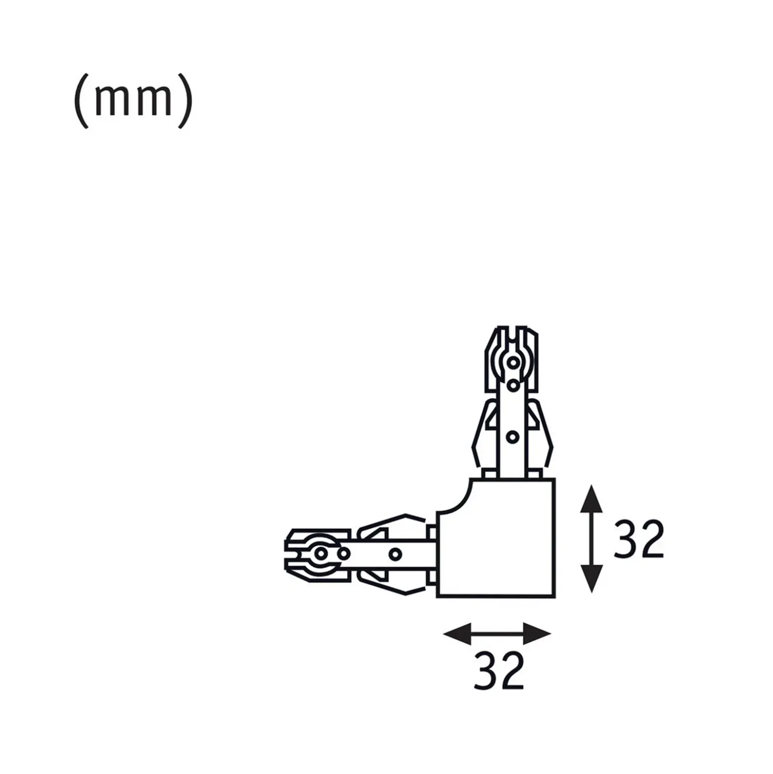 Conector Paulmann URail L, blanco señal, metal