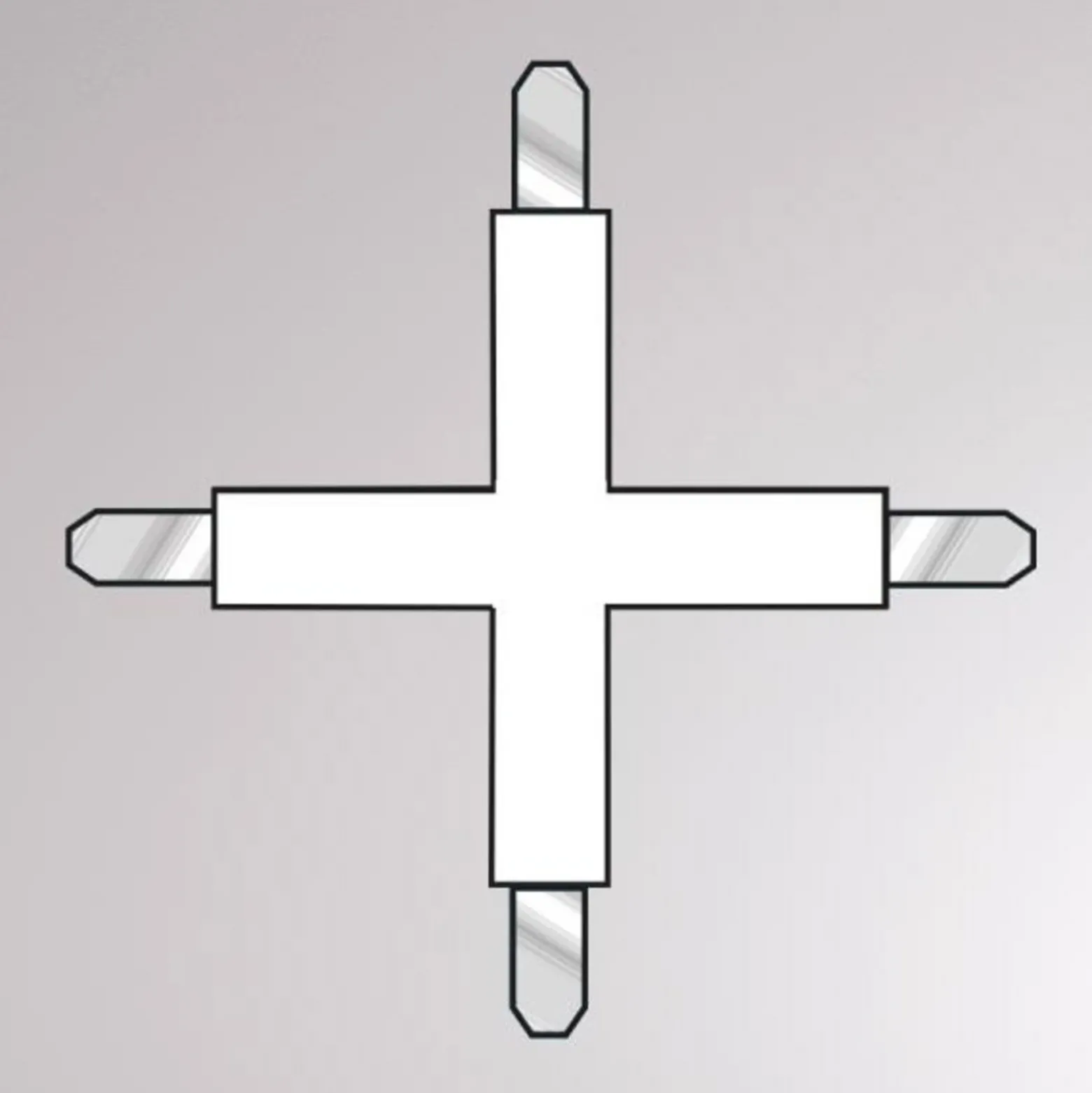 Conector transversal para riel bifásico Volare negro