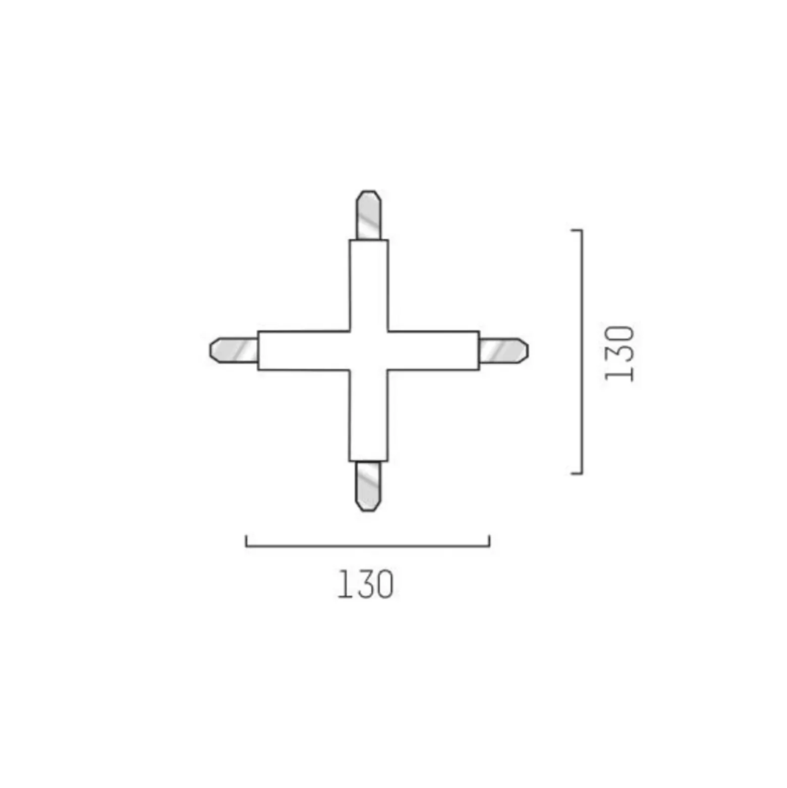 Conector transversal para riel bifásico Volare, blanco