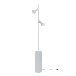 Conjunto de lámpara de pie, gris claro, altura 160 cm, hierro/vidrio, 2 luces