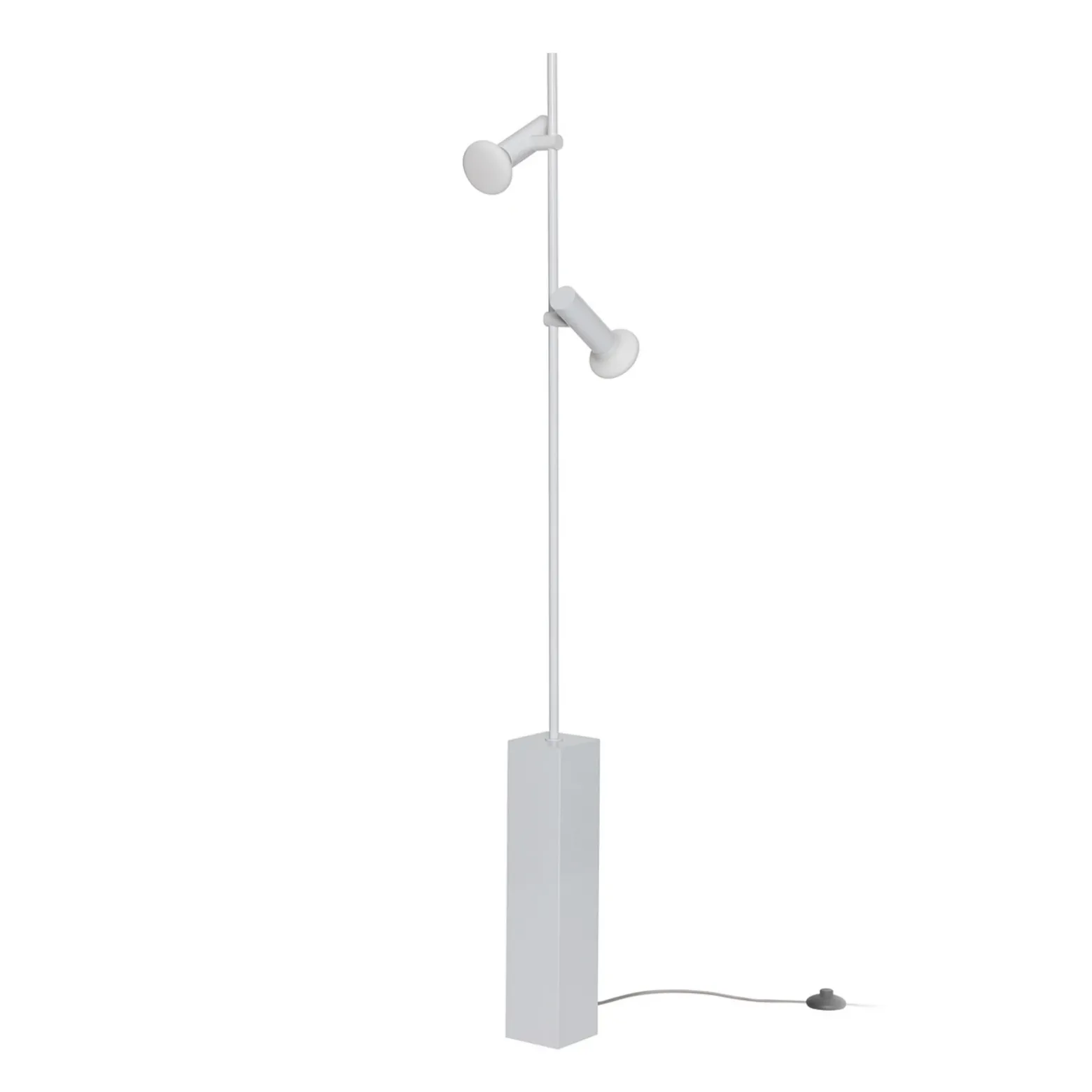 Conjunto de lámpara de pie, gris claro, altura 160 cm, hierro/vidrio, 2 luces