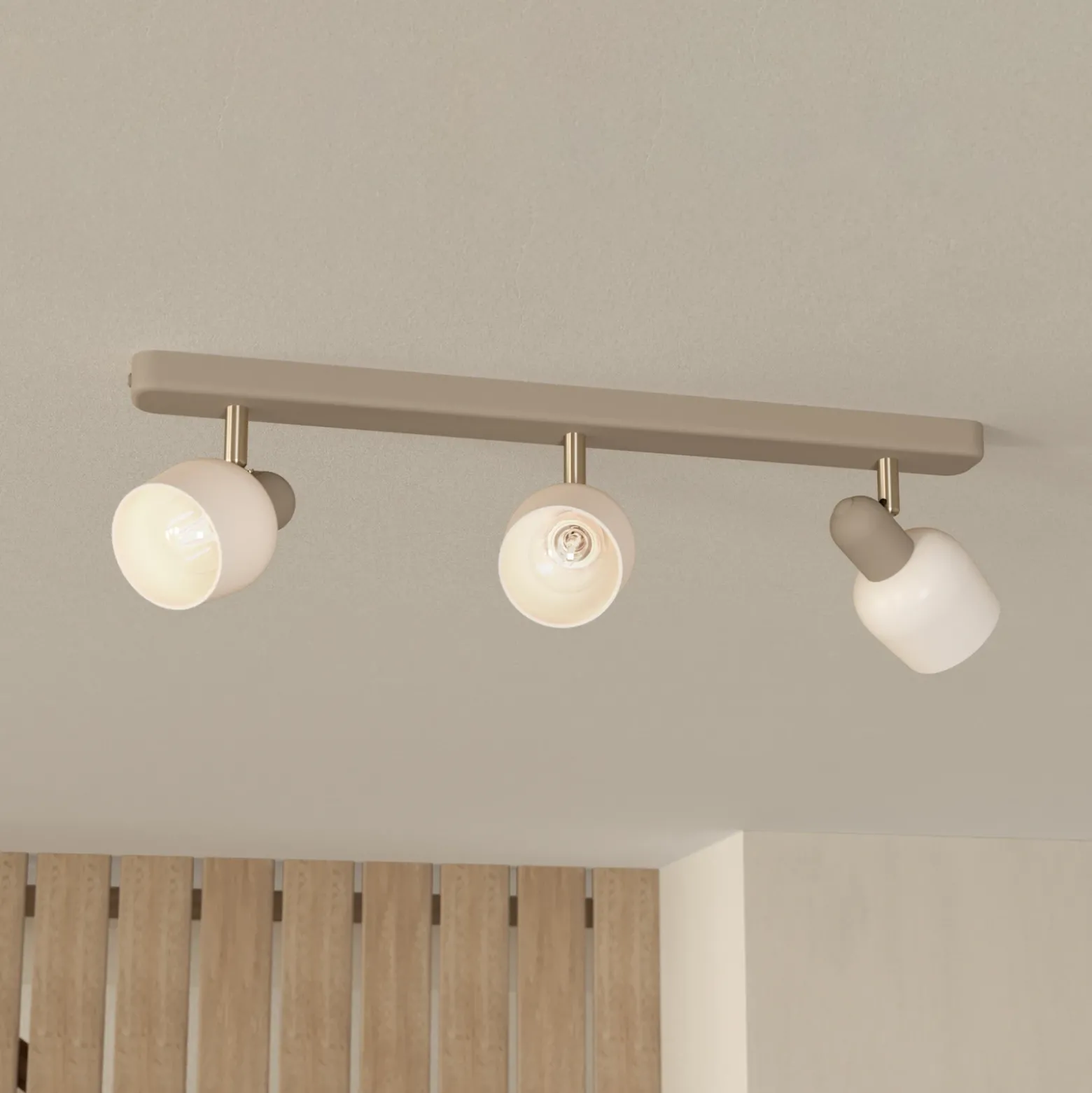 Corato downlight de techo, arena/níquel/opal, 3 luces.