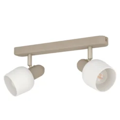 Corato downlight de techo, arena/níquel/opal, 2 luces.