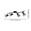 Corvigno downlight de techo, longitud 64 cm, negro, 4 luces, acero