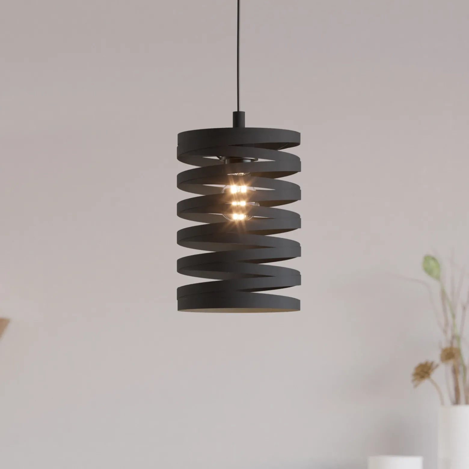 Cremella lámpara colgante, Ø 18 cm, negro, acero