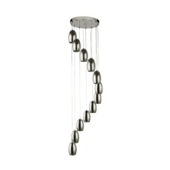 Cyclone Lámpara colgante LED, 12 luces, color humo, cristal