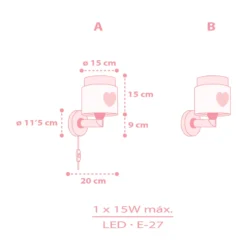 Dalber Baby Dreams aplique con enchufe, rosa