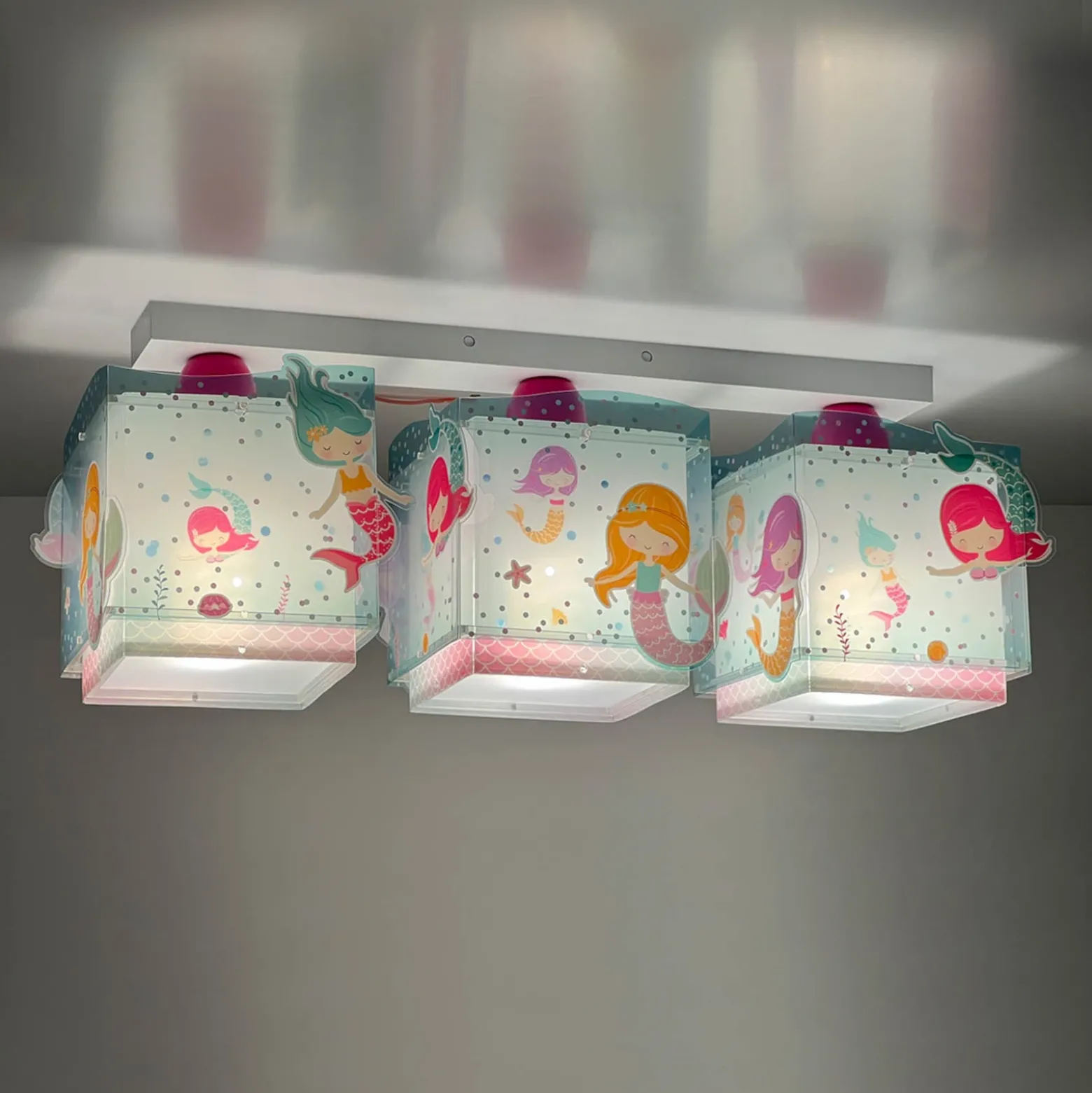 Dalber Mermaids plafón, sirenas, 3 luz