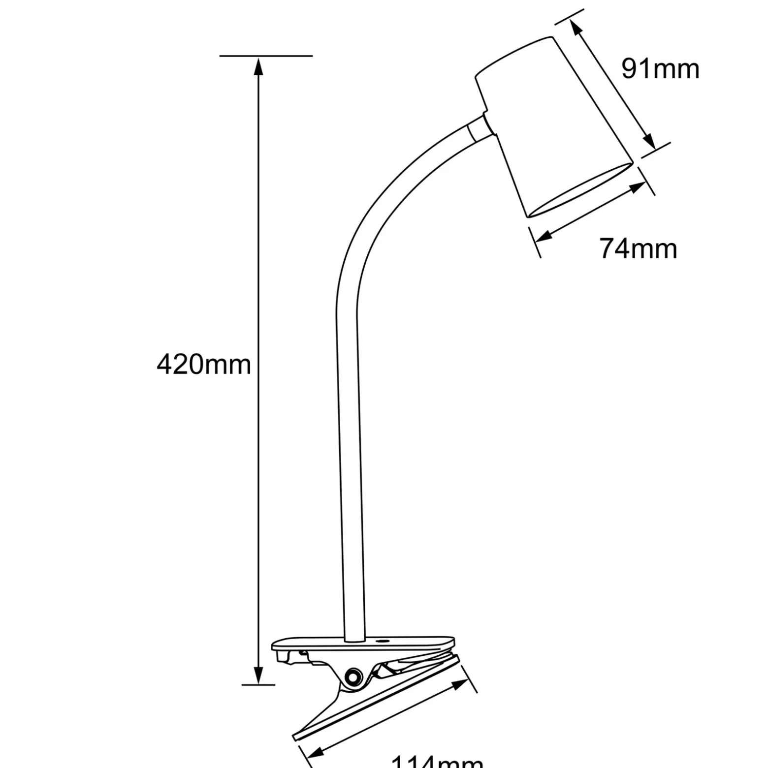 De mesa de pinza LED Adda blanco 3 pasos atenuable