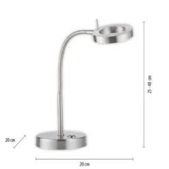 De mesa LED Hensko brazo flexible, dimmer táctil