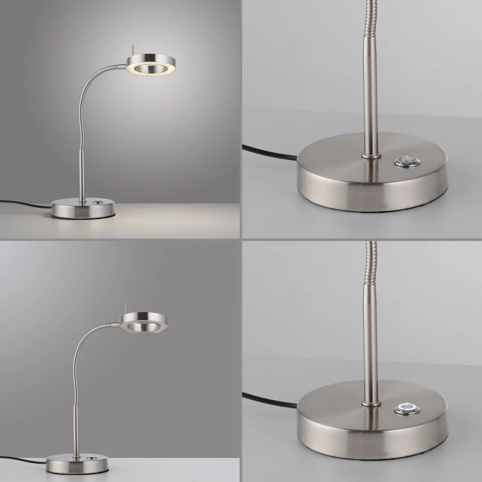 De mesa LED Hensko brazo flexible, dimmer táctil