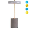 De mesa LED Seta, batería, cemento, pantalla gris