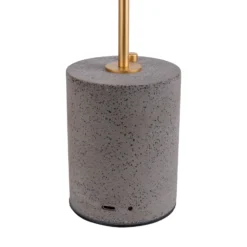 De mesa LED Seta, batería, cemento, pantalla gris