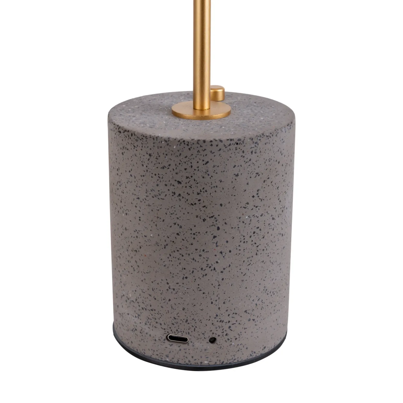 De mesa LED Seta, batería, cemento, pantalla gris