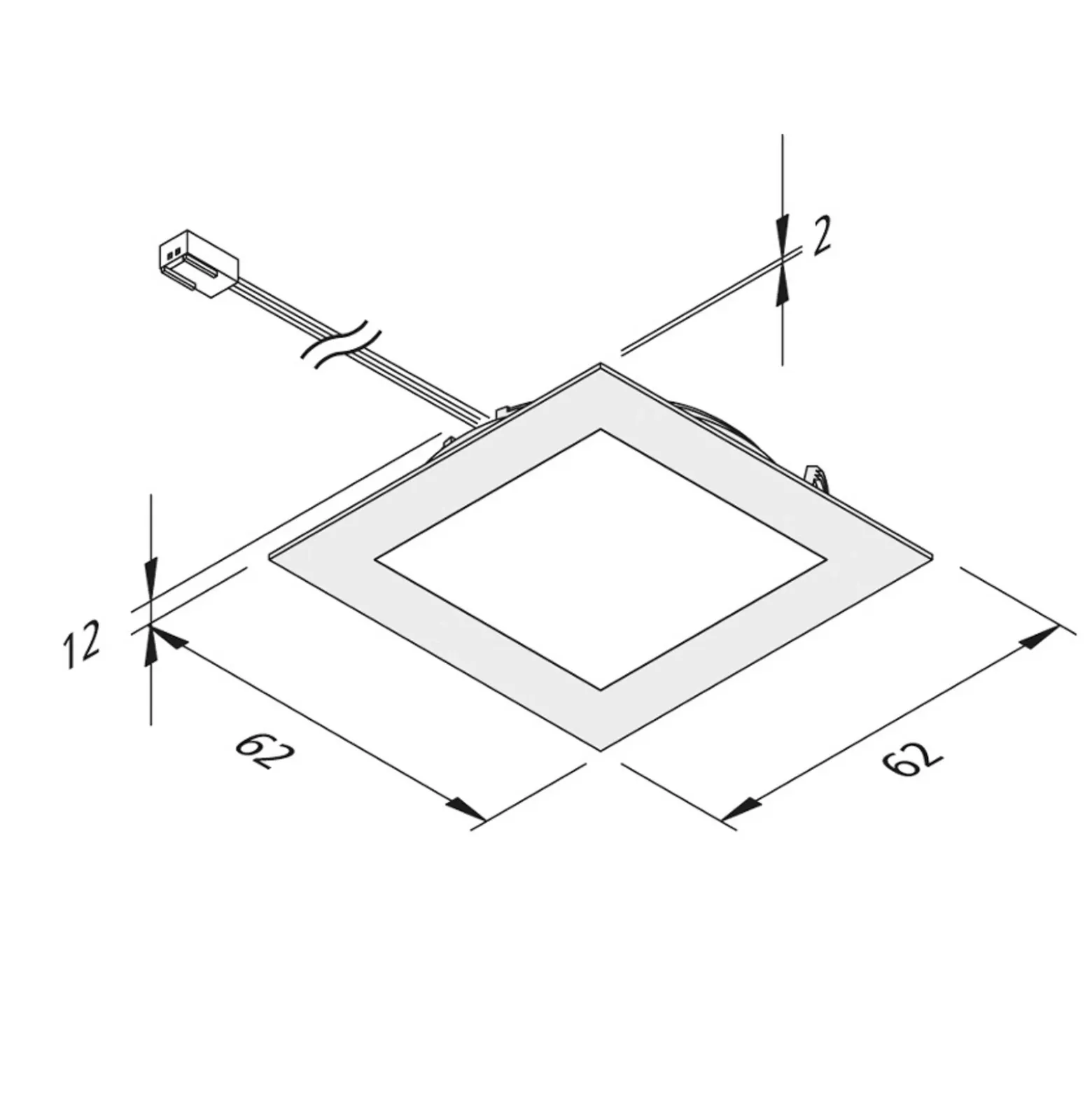 De mueble empotrada LED FAQ 58, acero, 3W, 3.000K
