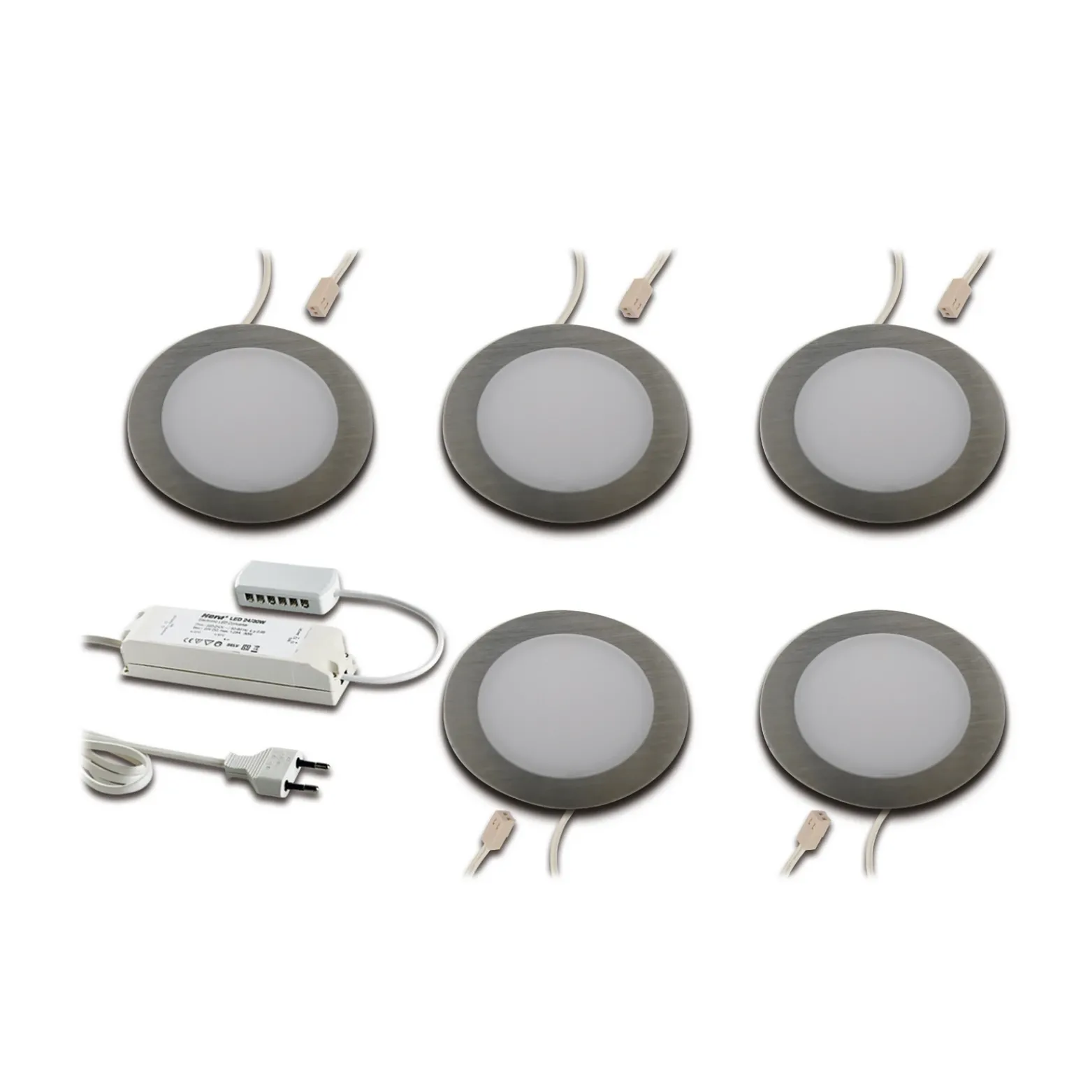 De mueble empotrada LED FAR 58 acero 5ud 3W 3.000K