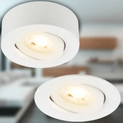 Desi lámpara empotrable LED, blanco, Ø9cm, atenuable, 3000K
