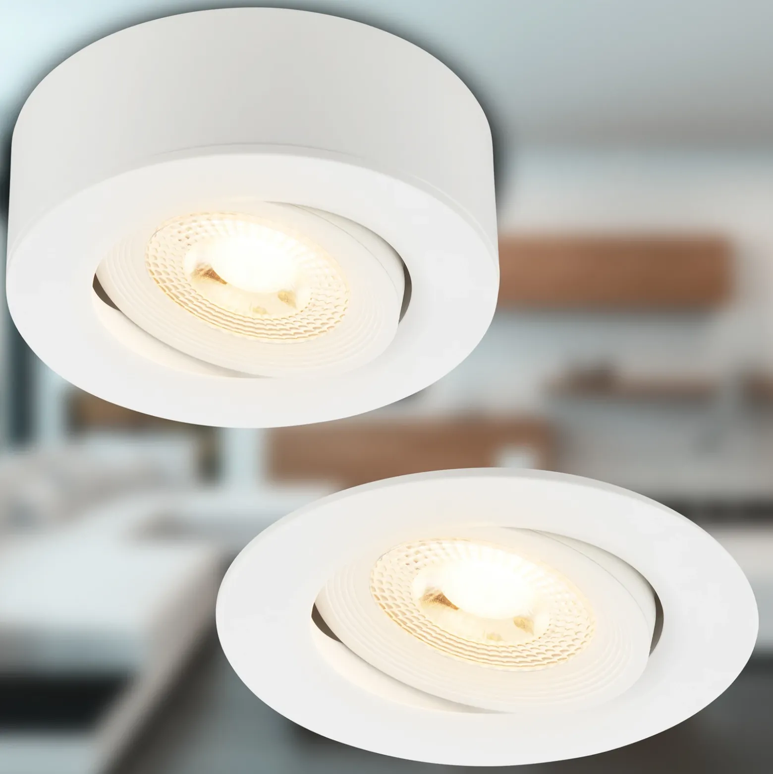 Desi lámpara empotrable LED, blanco, Ø9cm, atenuable, 3000K