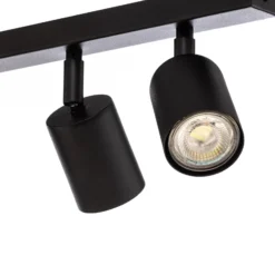 Downlight Baster 4, acero, 4 luces, 3 focos, esfera