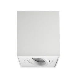 Downlight Bengala angular, blanco, aluminio, GU10, orientable