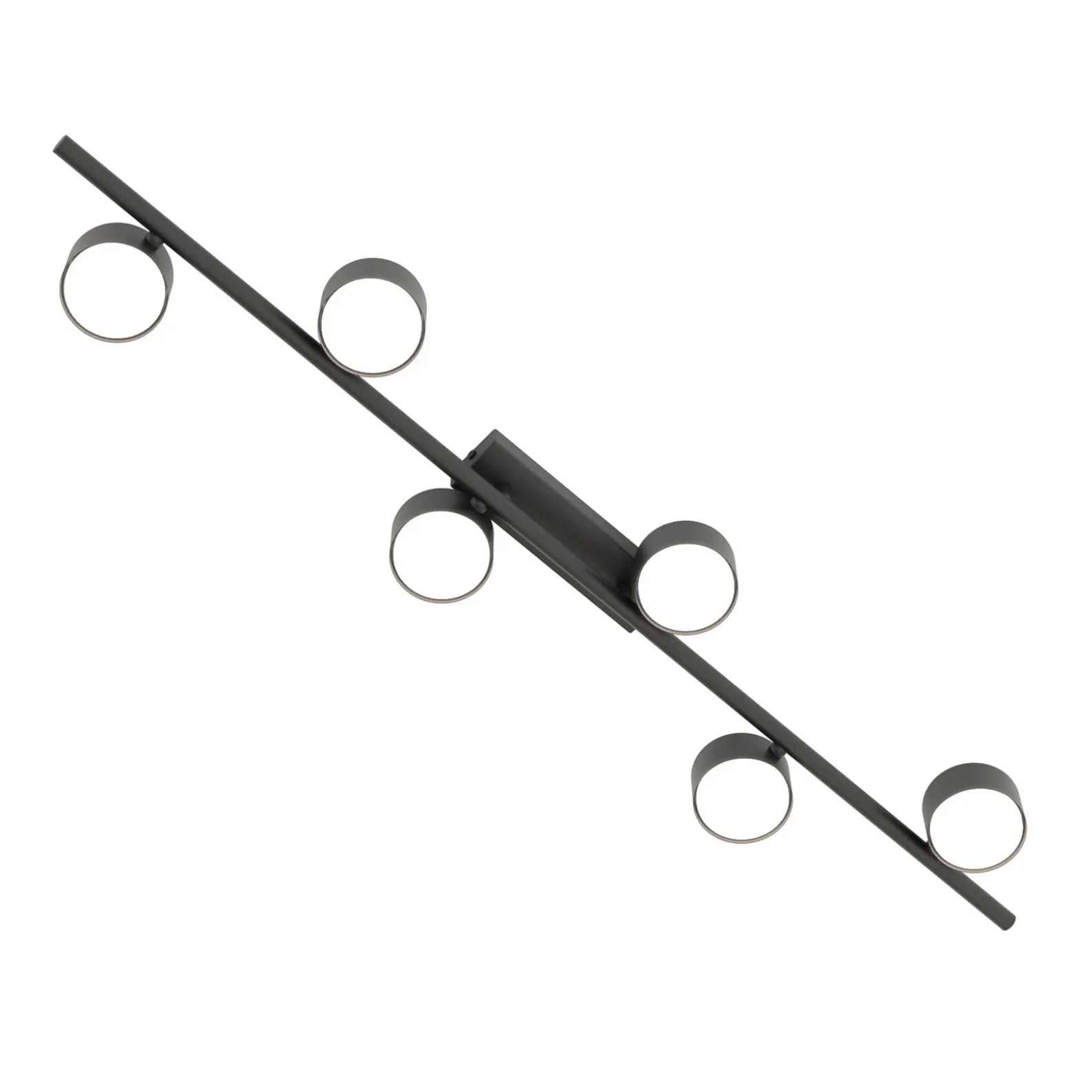 Downlight Bet, longitud 100 cm, negro, metal, 6 luces.
