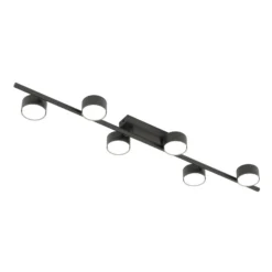 Downlight Bet, longitud 100 cm, negro, metal, 6 luces.