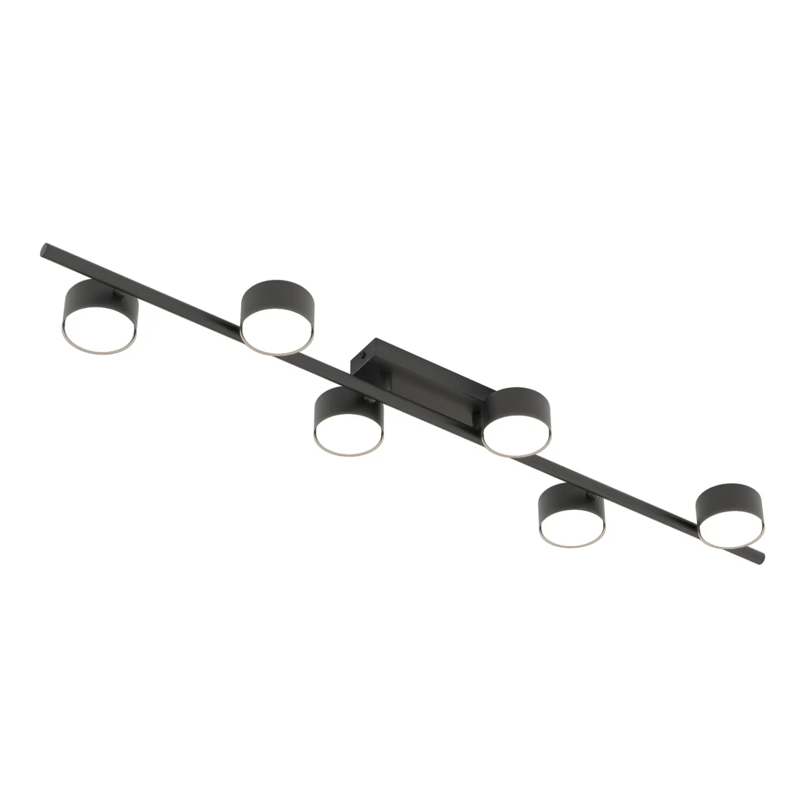 Downlight Bet, longitud 100 cm, negro, metal, 6 luces.