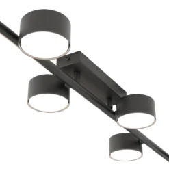 Downlight Bet, longitud 100 cm, negro, metal, 6 luces.
