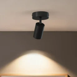 Downlight Calex GU10, negro, Ø 10 cm, 1 luz, metal