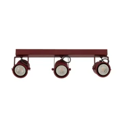 Downlight Canico, 3 luces, rojo