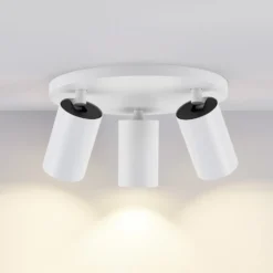 Downlight CAN TILT, blanco, Ø 23 cm, 3 luces, metal, GU10