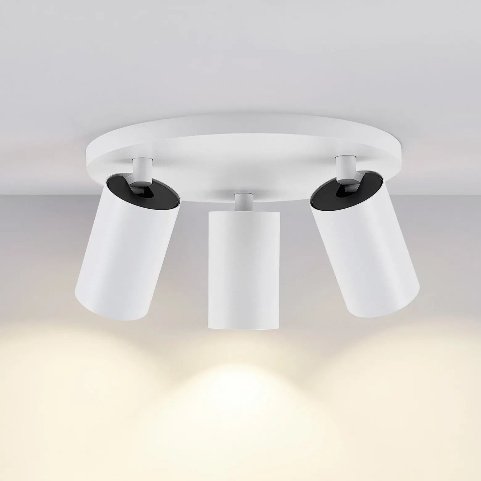 Downlight CAN TILT, blanco, Ø 23 cm, 3 luces, metal, GU10