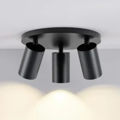 Downlight CAN TILT, negro, Ø 25 cm, 3 luces metal GU10