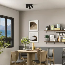 Downlight CAN TILT, negro, Ø 25 cm, 3 luces metal GU10