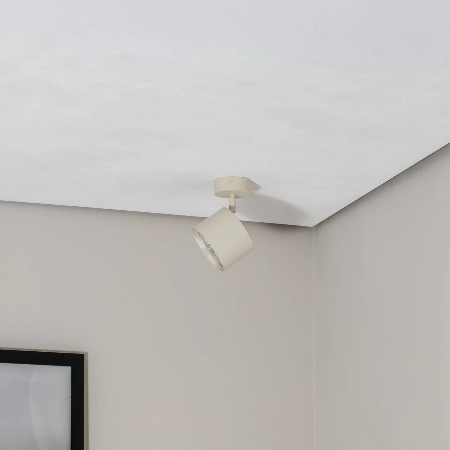 Downlight Chloe color crema, metal, 16 cm, orientable, GU10