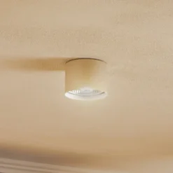 Downlight Chloe color crema, metal, 9 cm de altura, orientable, GU10